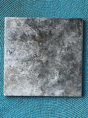 Gray Stone-Look Textured Ceramic Floor Tile Matte 20x20cm Square sample only