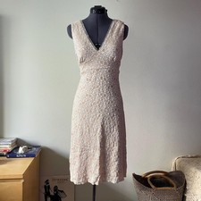90s vintage cream lace midi dress romantic fairy size m
