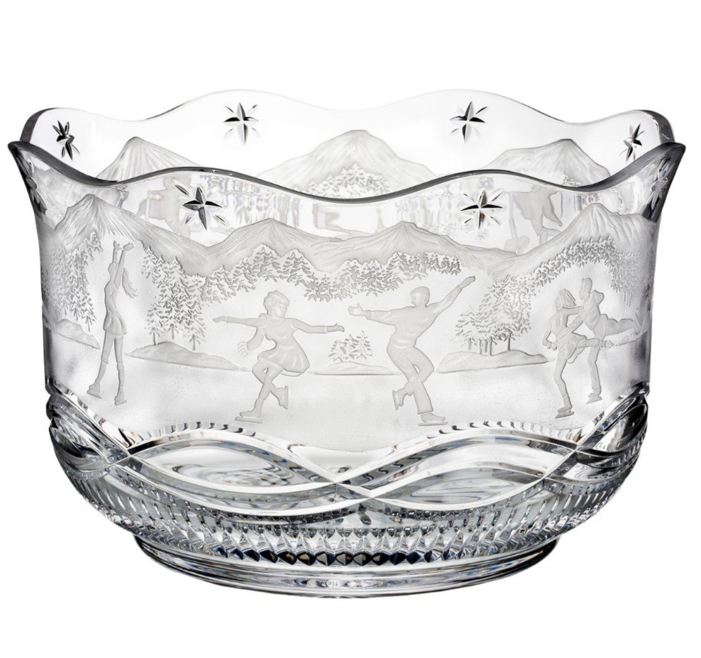 Waterford Crystal Winters Skaters Christmas Bowl 40015614 Rare Collectible