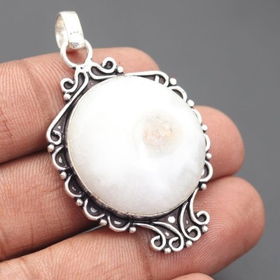 Solar Scheibe Edelstein 925 Sterling Silber Handarbeit Anhänger Schmuck Geschenk für die Liebe