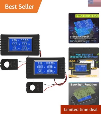 Dual 100A Digital Power Monitor - LCD Meter with Automatic Data Storage Function