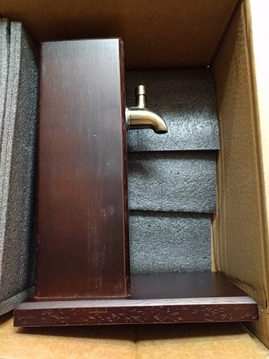 Countertop Liquor Dispenser for Home Bars – Wooden Whiskey Dispenser with Foo...