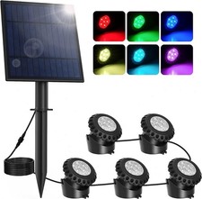 Underwater 5 IN 1 Solar Pond Lights LED Outdoor Garden Fountain Pool Lights IP68