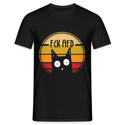 FCK AFD Katze Politik Gegen Rechts Männer T-Shirt