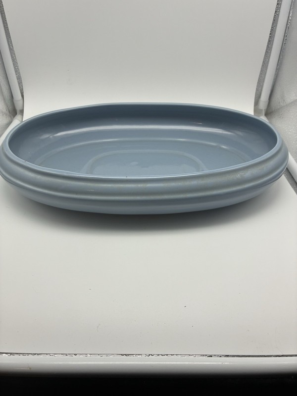 Vintage Abingdon Pottery Bulb Planter Bowl Centerpiece Console Bowl Blue
