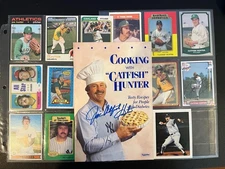 Catfhish Hubter tribute lot - Cooking with "Catfish" Hunter (signed) & 16 cards