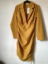 Women’s Ruched Shirt Dress Long Sleeves By Saint Genies Size 10 New With Tags