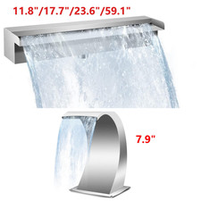 NEW Pool Waterfall Fountain Multiple Sizes Stainless Steel Pool Spillway W/Pipe