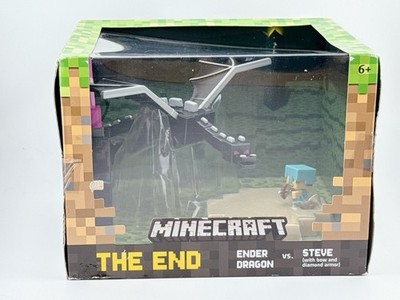 Minecraft THE END Ender Dragon Vs Steve Figurine Mattel With Box