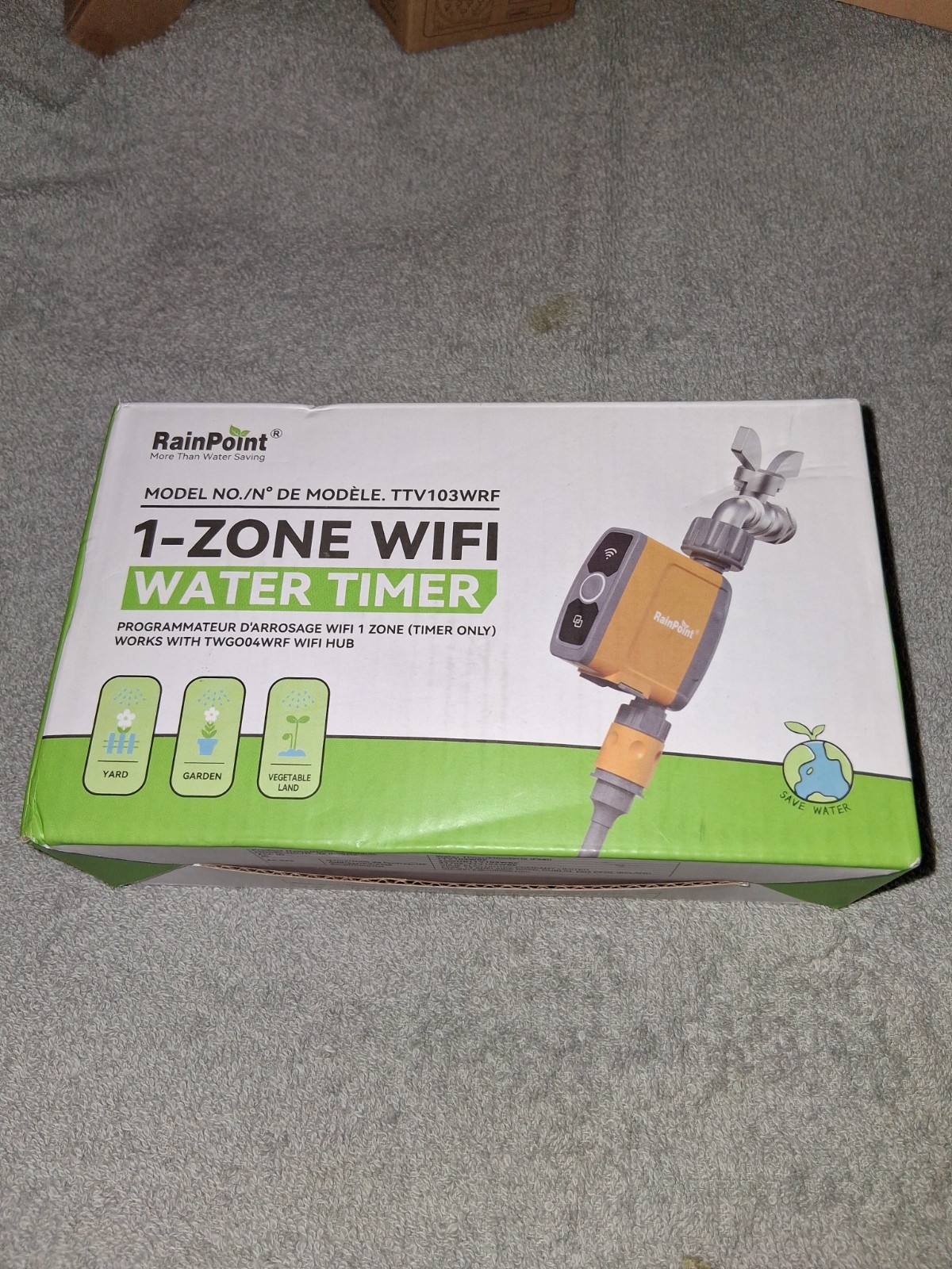 RainPoint Single 1-Zone WiFi 2.4GHz TTV103WRF Sprinkler Smart Water Timer NEW