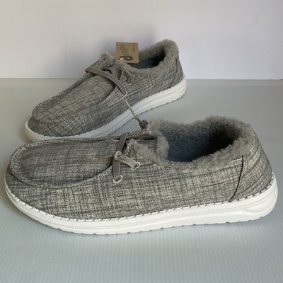 Drope Kate Shoes Women s Size 8 Water Light Grey Faux Fur Lined New with Box