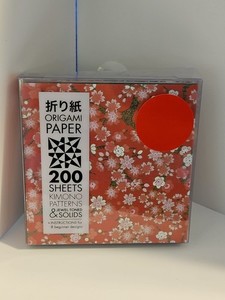 NEW, Origami Paper 200 sheets, Kimono Patterns & Jewel-Toned Solids, Instruction