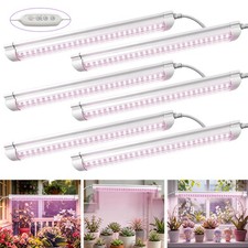 8 Pack T8 4FT 50W LED Grow Light Fixture Full Spectrum Plant Lamp With Timer