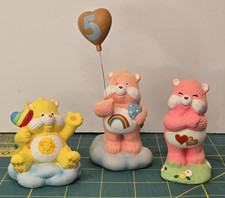 3 Care Bears Ceramic Figurines American Greetings Vintage 1980s Read