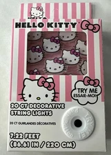 Hello Kitty Decorative String Lights Pink 20 Count 7.22 Feet NEW