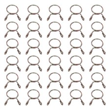 30Pcs 17mm ID 19.5mm OD Fuel Line Hose Clips 65Mn Spring Clips Clamps Gold