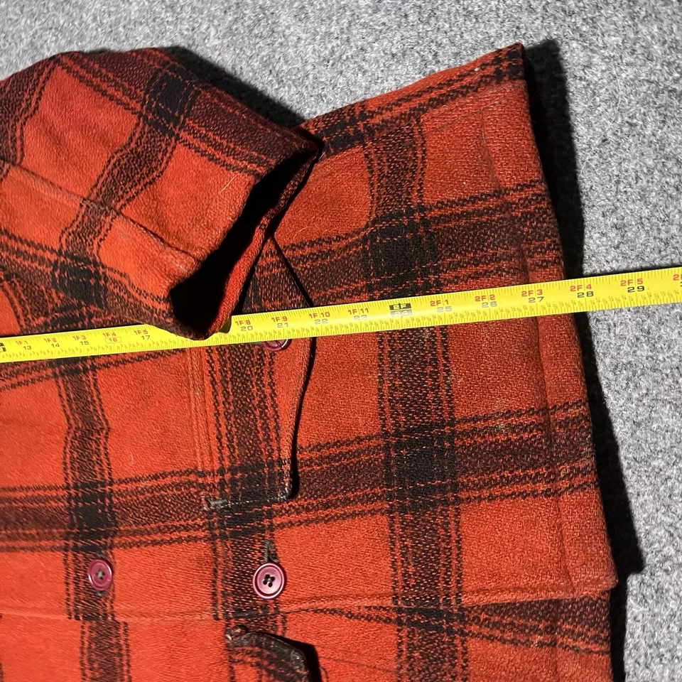 Vtg Sears Wool Mackinaw Jacket Pants Mens Large Red Buffalo Plaid JC Higgins 50s - Image 4 of 4