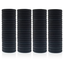 100 PCS Seamless Hair Ties Women Girls Ponytail Holders Thick Hair Black