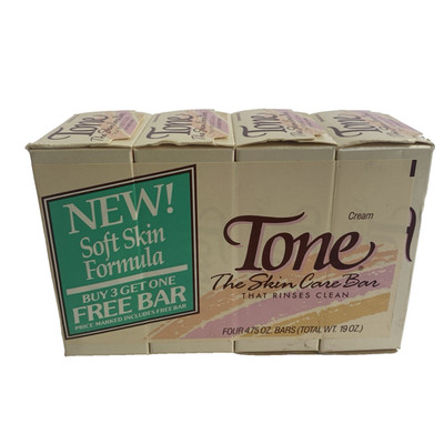 Tone Bar Soap W/Cocoa Butter 4 Bars Total Unopen original packaging NOS Vintage