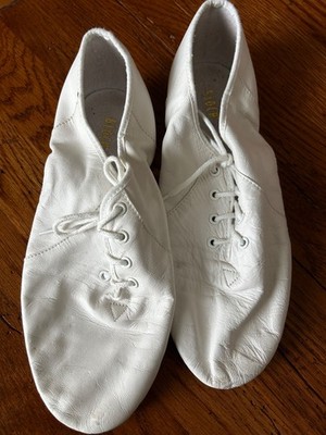 Bloch Adult Teen Split Sole Jazz Dance Shoes Lace Up White US 7.5 White