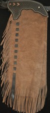 Handmade Native American Cowhide Brown Chaps Western Cowboy Fringe Riding Gear