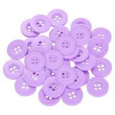 30pcs 28L Sewing Buttons 11/16" Resin Round Flat 4-Hole Craft Buttons, Purple