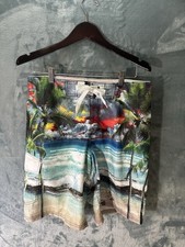 OP Men's Size 32 Swim Shorts Multicolor Tropical Beach Design