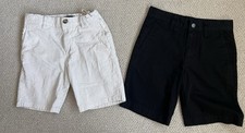 EUC 2 pr Boys Shorts Nordstrom khaki white stripe  Volcom Black Worn Once 10 25