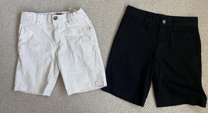 EUC 2 pr Boys Shorts Nordstrom khaki white stripe & Volcom Black Worn Once 10 25