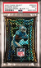2020 Panini Select D'andre Swift #RS-DAS Rookie Swatches Prizm Black PSA 9