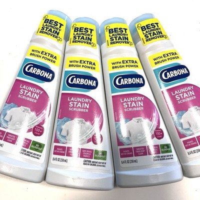 Lot of 4 Carbona Laundry Stain Scrubber 8.4 oz Extra Brush Power