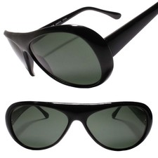 Classic True Genuine Vintage Retro Y2k 90s Oval Teardrop Black Sunglasses