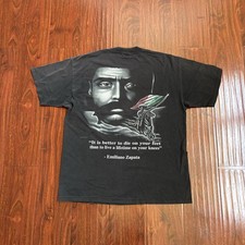 Vtg 90s Aztlan Emiliano Zapata T-shirt Sz Xl 1996 Chicano Mexico Homies Lowrider