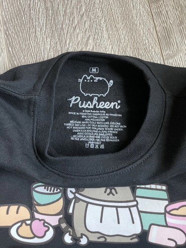 Pusheen Cafe Pull Over Sweatshirt Sweater Black Let's Bake Size M New No Tag - Picture 7 of 7
