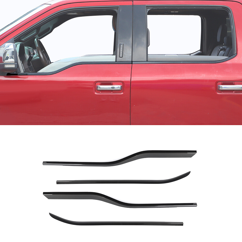 Chrome Window Sill Covers For 2015-2020 Ford F150 - 4PC Set, ABS Plastic, No-Drill Installation