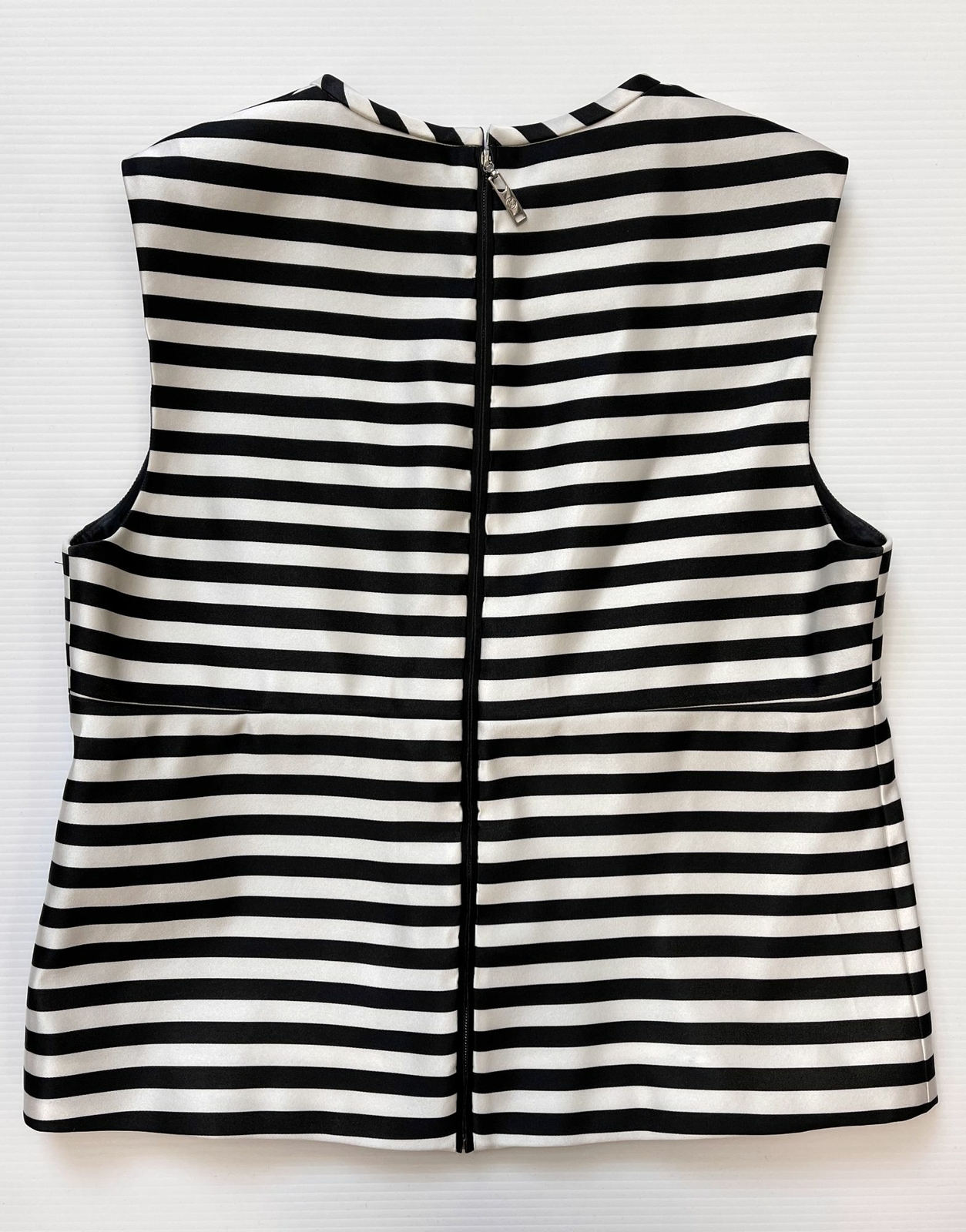 NEW LOUIS VUITTON Black White Striped Sleeveless Top Silk Blouse 40 8 US RARE image 2