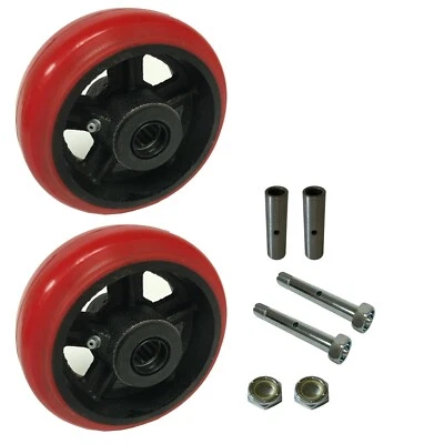 HYWELD 2 Caster Wheels Set 4" 5" 6" 8" Polyurethane on Cast Iron Wheel Set (Round)