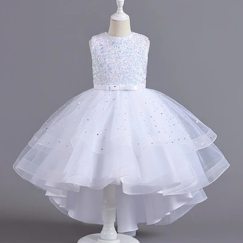 Princess Baby Wedding Party Trailing Dress Teenager Kids Vestidos for 3-15Years - Picture 4 of 33