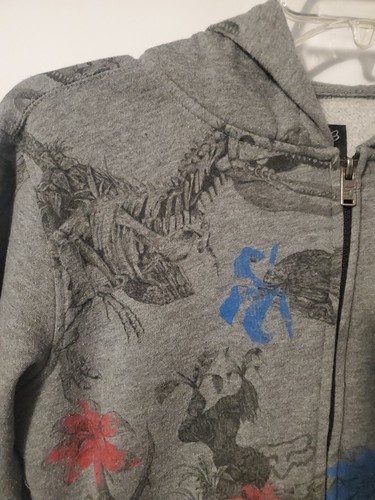 FOX RACING Heritage Forged Dinosaur Zip Hoodie Sweatshirt Grey Large - Picture 3 of 6