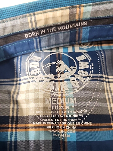 Camicia KUHL Mountain Grown con bottoni uomo M blu ONIK nylon escursionismo outdoor USA - Foto 2 di 6