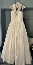 Ivory V Ruffle Neck Full-Length Prom Gown Dress By Mori Lee Junior Size 10