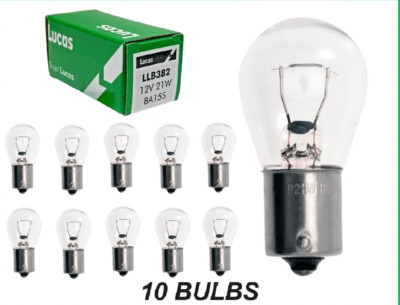 10 x LUCAS 382 12V 21W GLÜHBIRNE HANDELSPAKET. KOSTENLOSER UK-VERSAND