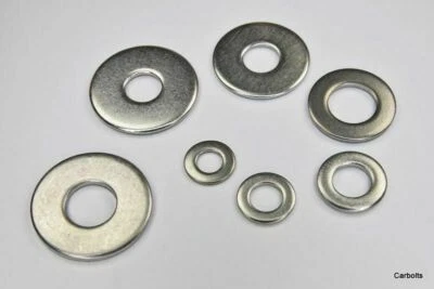 CARBOLTS Stainless Steel Flat Washers M1.6 M2 M2.5 M3 M3.5 M4 M5 M6 M8 M10 M12 M14 M16