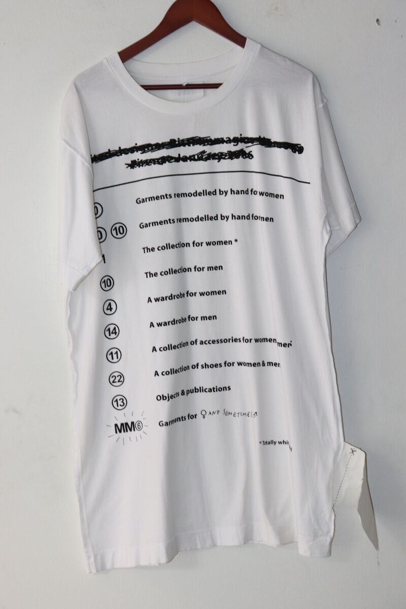 MM6 Maison Margiela Women's/Unisex Small White Oversize Tag & Flyer T-Shirt  $925