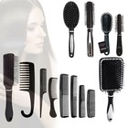 SALON COMB HAIRDRESSING SHOWER PADDLE VENT DETANGLER HAIR BRUSH COMBS SET
