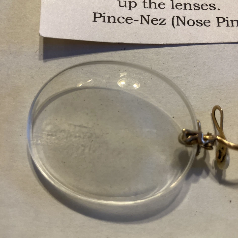 Lote 307 óculos Pince Nez ouro 12K da década de 1880 sem aro MERRY OPTICAL COMPANY - Imagem 3 de 4