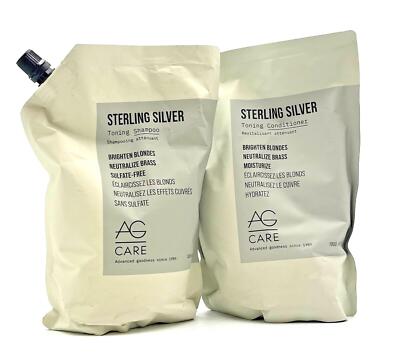 AG Care Sterling Silver Toning Shampoo & Conditioner 33.8 oz Duo