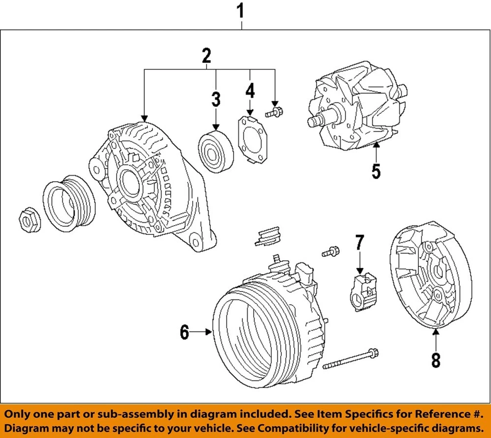 Used Alternator fits: 2010 Toyota Sequoia 4.6L 1URFE engine 180 amp Grade A - Image 3 of 4