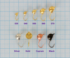 Tungsten Ice Fishing Jigs - Semisphere with Eye Winter Jig Heads(Hook# 10 to 18)