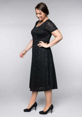 Black Lace Fit and Flare Dress with separate Bodyshaper Camisole UK Plus  size 30 | eBay UK